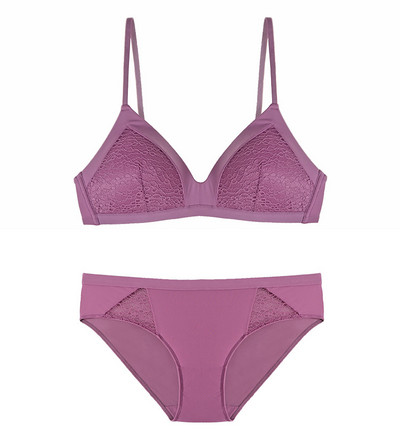 Bezšuvju mīksts kauss krūšturis meitenēm ar mežģīņu kausu, tievs, mazas krūtis, krūšturis un biksīšu komplekti bezvadu apakšveļa sieviešu apakšveļa SML