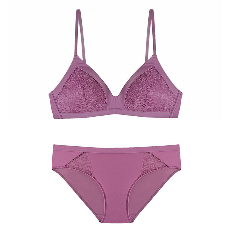 Bezšuvju mīksts kauss krūšturis meitenēm ar mežģīņu kausu, tievs, mazas krūtis, krūšturis un biksīšu komplekti bezvadu apakšveļa sieviešu apakšveļa SML