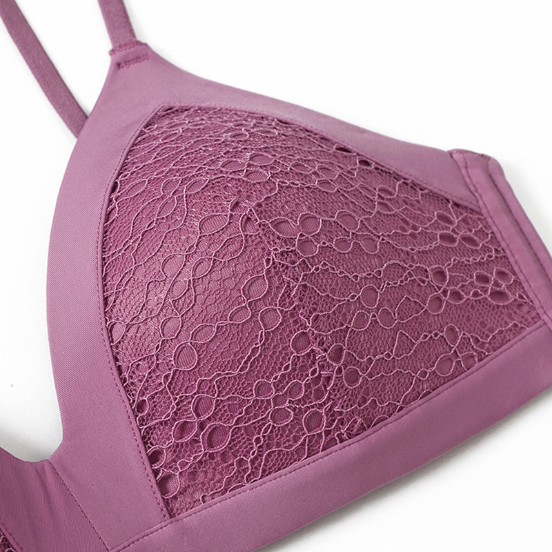 Bezšuvju mīksts kauss krūšturis meitenēm ar mežģīņu kausu, tievs, mazas krūtis, krūšturis un biksīšu komplekti bezvadu apakšveļa sieviešu apakšveļa SML