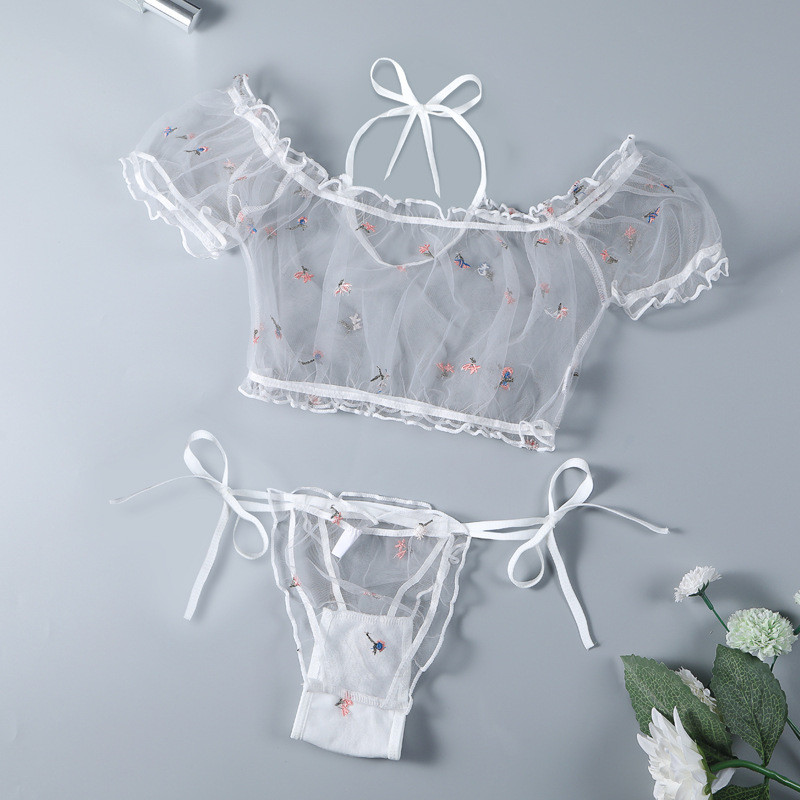 Tange Set u 4 boje Žensko donje rublje Set seksi donjeg rublja Porno seks kostimi Prozirne čipkane gaćice Babydoll grudnjak S-XXXXL