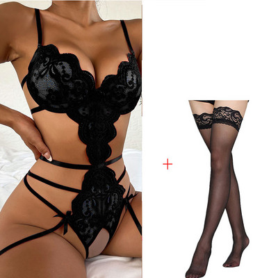 Nagyméretű Leopard fehérnemű szett Erotikus szexi vezeték nélküli melltartó rövid harisnyakötő szettek Női intim fehérnemű Sex Langerie Outfit S-3XL