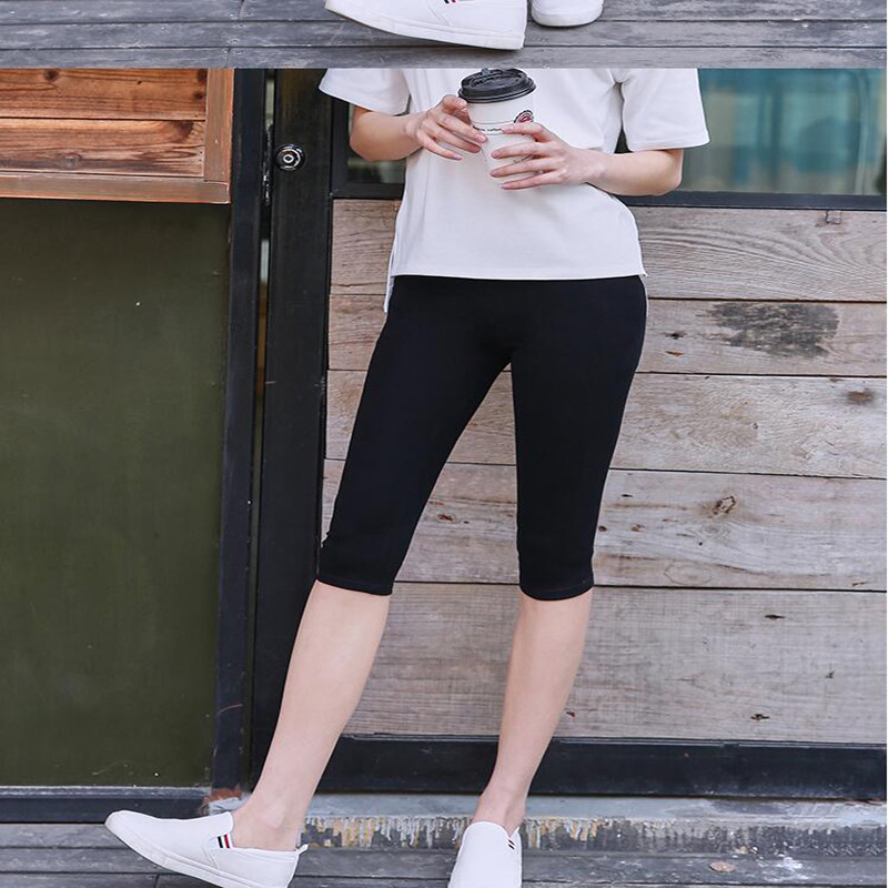 Jeggings Summer Women vienkrāsains 3/4 apgriezts Capris īsi legingi Lady Large 7XL 6XL 5XL XS Rozā melna purpursarkani kāji