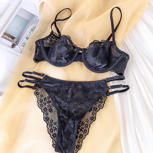 SML XL 4 culori ultrasubțire satin femeie lenjerie sexy dantelă scobiți chiloți mari dimensiuni dame intime push up lenjerie verde