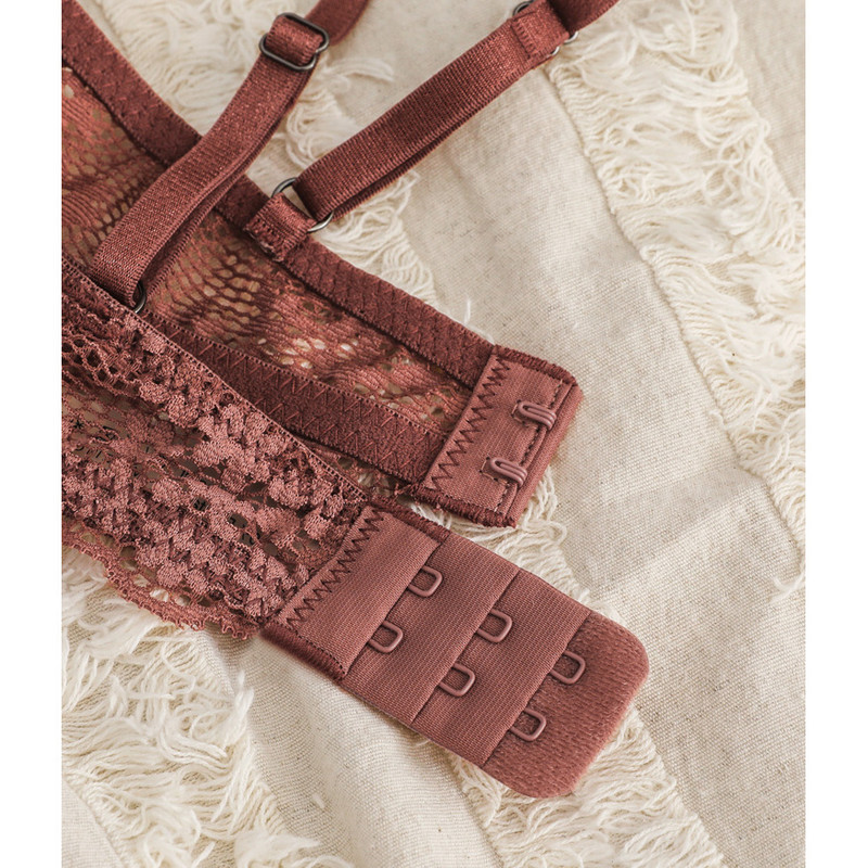 SML XL 4 culori ultrasubțire satin femeie lenjerie sexy dantelă scobiți chiloți mari dimensiuni dame intime push up lenjerie verde