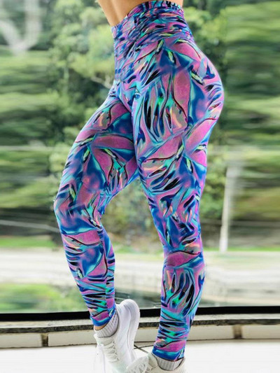 Nove ženske Push Up tajice s visokim strukom iz 2023. Seksi fitness tajice s modnim mramornim printom Jeggings joga hlače