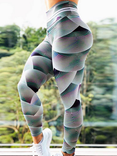 Nove ženske Push Up tajice s visokim strukom iz 2023. Seksi fitness tajice s modnim mramornim printom Jeggings joga hlače