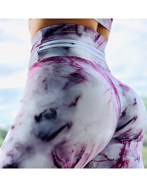 Nove ženske Push Up tajice s visokim strukom iz 2023. Seksi fitness tajice s modnim mramornim printom Jeggings joga hlače