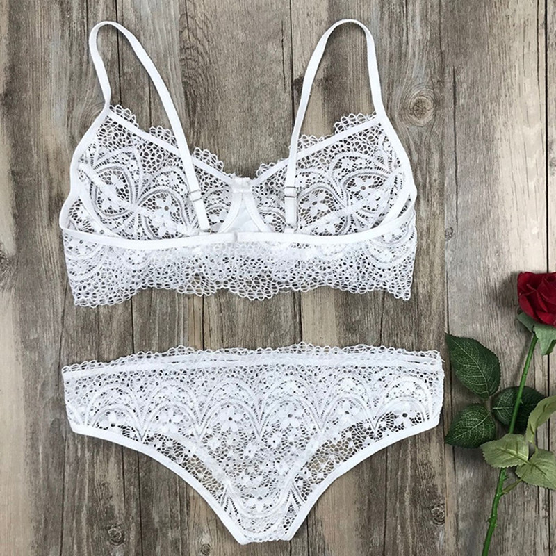 Női fehérnemű szett S-xl csipkés szexi fehérnemű nagy méretű vezeték nélküli melltartó bugyi francia stílusú bralette divatos kényelmes melltartó ##4