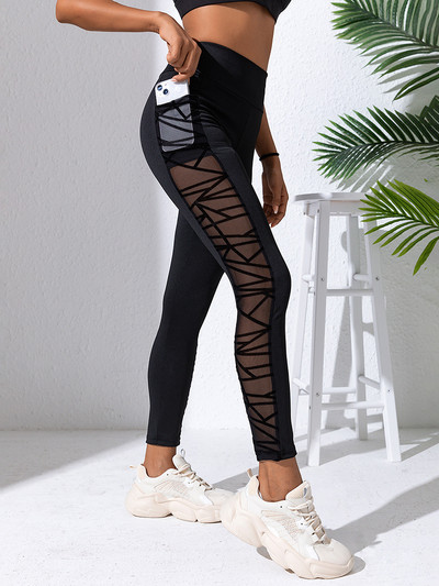 Fitneso antblauzdžiai Moteriškos Sexy Gym Moteriškos Sportinės Antblauzdžiai Sportinės Besiūlės Joga Y2k Tinklelio Push Up Antblauzdžiai Moteriškos kelnės aukštu juosmeniu