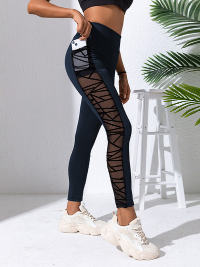 Fitneso antblauzdžiai Moteriškos Sexy Gym Moteriškos Sportinės Antblauzdžiai Sportinės Besiūlės Joga Y2k Tinklelio Push Up Antblauzdžiai Moteriškos kelnės aukštu juosmeniu