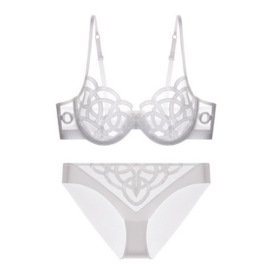 YSANSCA Sexy Petal Shape Īpaši plāns kauss krūštura komplekts Push-up apakšveļas komplekts izšūšana krūšturis Gather krūštura mežģīņu apakšveļas komplekts S-XL