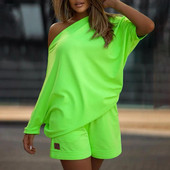 2 kom/komplet Trendy Ženska trenirka Kratke hlače Ženski set kratkih hlača Pulover Young Style Ženska trenirka Energetski set