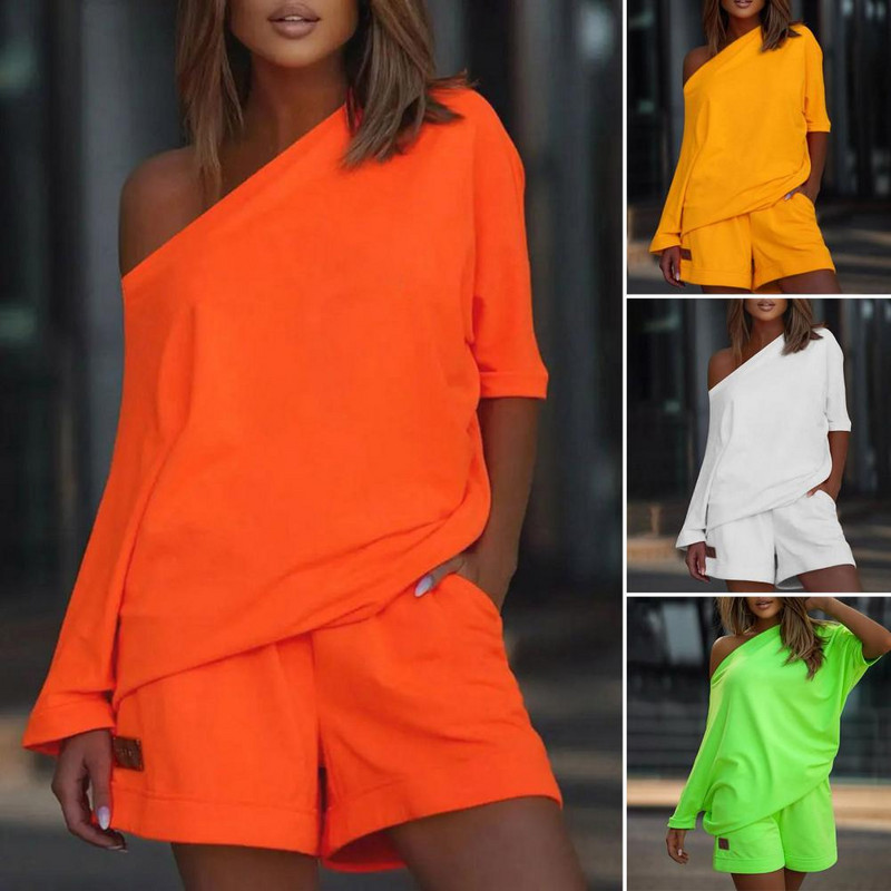 2 kom/komplet Trendy Ženska trenirka Kratke hlače Ženski set kratkih hlača Pulover Young Style Ženska trenirka Energetski set