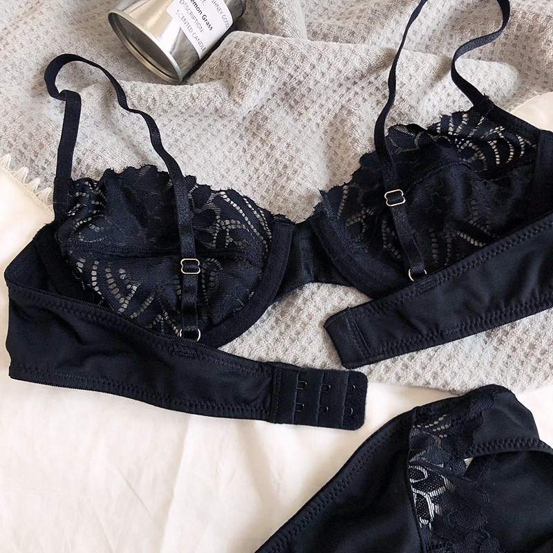 SML XL 2021 Nová dámska spodná bielizeň, ultratenká priehľadná podprsenka bez špongie, push-up, priedušná, sexy, čipkovaná