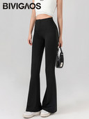 BIVIGAOS 2024. Proljeće Ljeto Nove Shark Flared Leggings Ženske hlače s patentnim zatvaračem za mršavljenje, Visoki struk Fitness Sport Push Up uske hlače