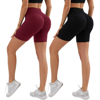 Női edzőtermi rövidnadrág Butt Scrunch Leggings Varrat nélküli kerékpáros bugyi Női sport jóga rövidnadrág Csípő emelő hasszabályozó bugyi