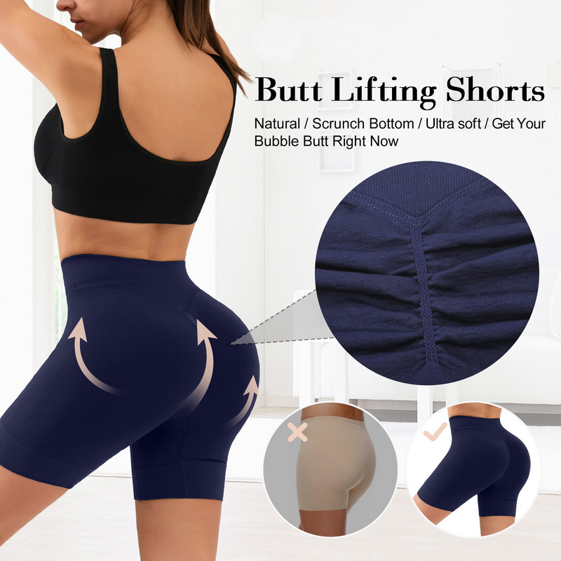 Női edzőtermi rövidnadrág Butt Scrunch Leggings Varrat nélküli kerékpáros bugyi Női sport jóga rövidnadrág Csípő emelő hasszabályozó bugyi