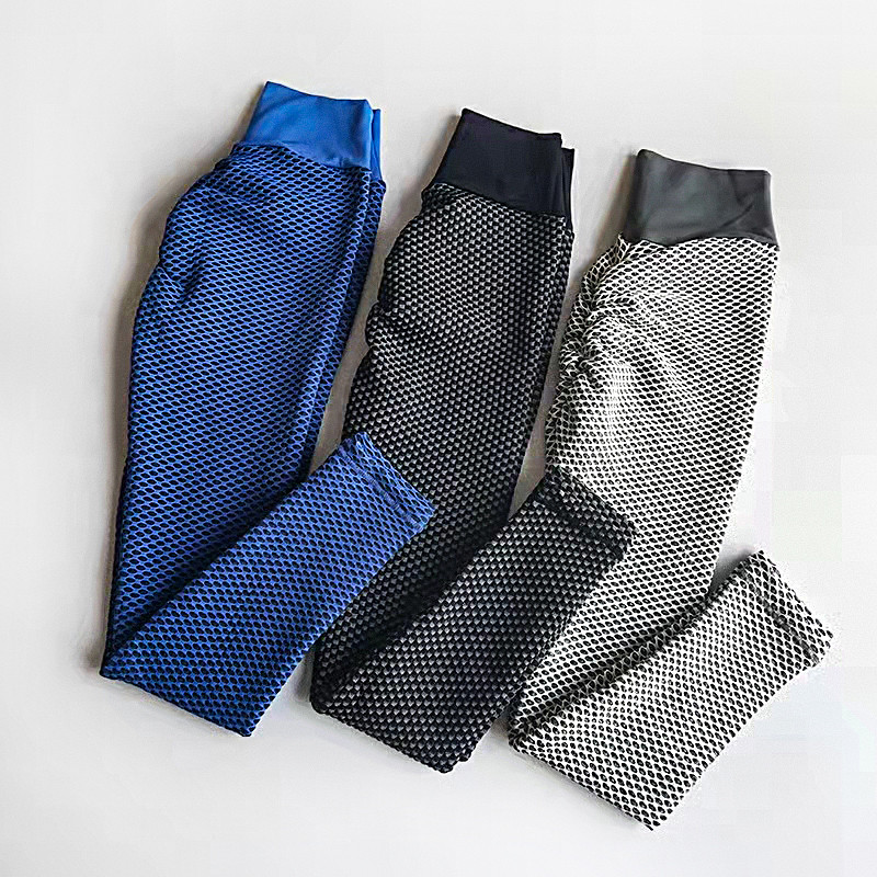 Leggings Női nadrágok tavaszi/nyári magas derekú jacquard méhsejt buborék jóga nadrágok varrat nélküli rugalmas melegítőnadrágok edzőnadrágok