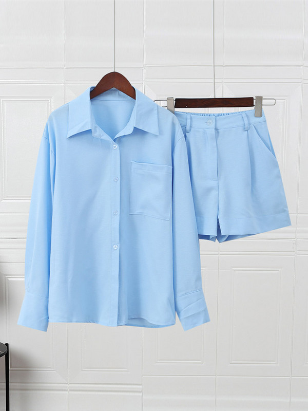 Kabatas pogveida šorti, 2 daļīgs komplekts sievietēm, ikdienišķs atloks, uzvalki ar vienrindu garām piedurknēm Modes, eleganti sieviešu tērpi ceļā