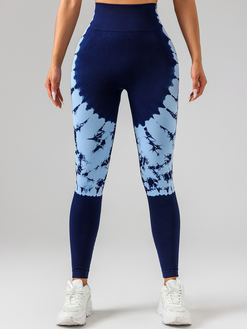 Ženske bešavne sportske tajice Tie Dye Push up tajice visokog struka Ženske uske hlače za vježbanje u teretani Fitness Yoga