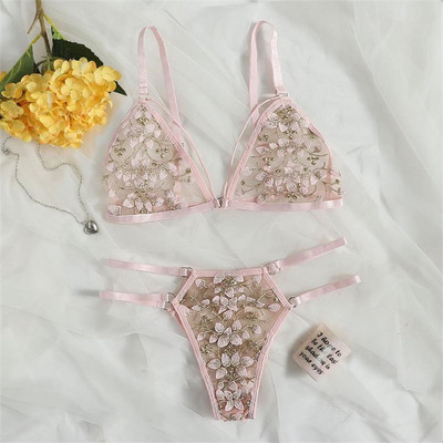 Sieviešu īpaši plāni krūšturis un biksīšu komplekti bezšuvju apakšveļa bez aizmugures veste Seksīga bralette apakšveļa sieviešu mežģīņu krūšturis un biksītes