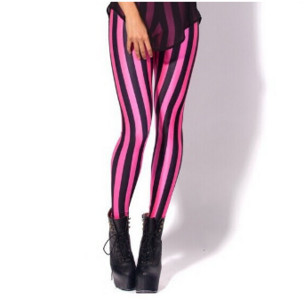 Jambiere cu dungi pentru femei Leggings subțiri și slabi Alb Negru Roșu Trandafir auriu în dungi Primăvară vară Pantaloni elastici pentru alergare pentru gimnastică Pantaloni