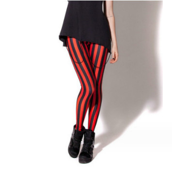 Jambiere cu dungi pentru femei Leggings subțiri și slabi Alb Negru Roșu Trandafir auriu în dungi Primăvară vară Pantaloni elastici pentru alergare pentru gimnastică Pantaloni