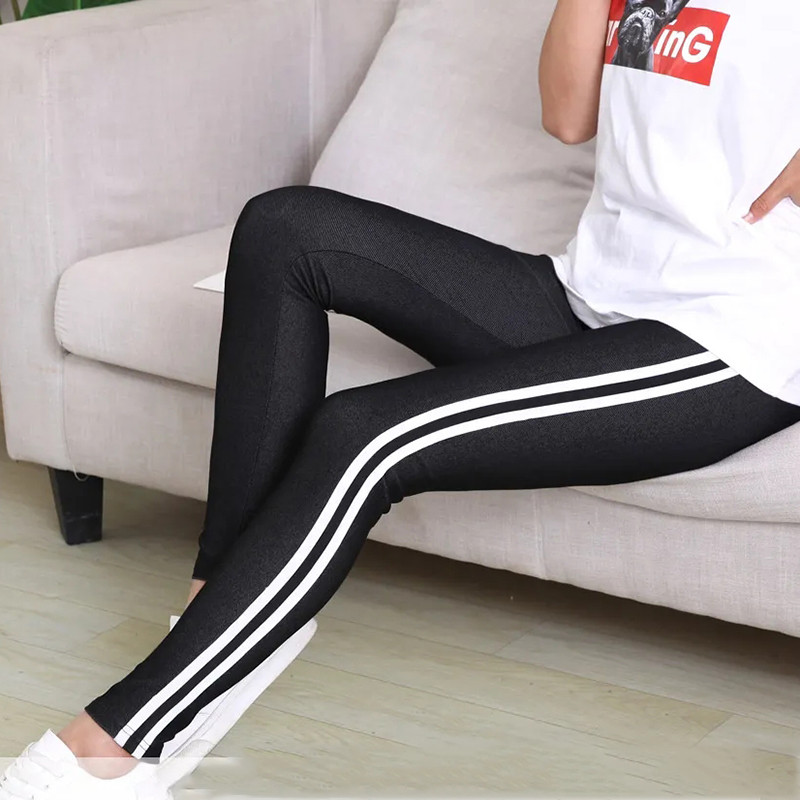 Sievietēm jaunas šuves līdz potītēm garas leggins Pantalones sānu svītras šauri ar augstu vidukli legging bikses Modes ikdienas sporta zāles legginsy bikses