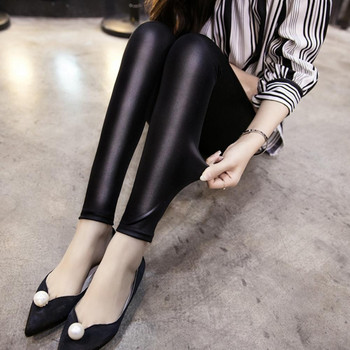 Skinny κολάν Skinny 6 μεγεθών Faux Leather Slim Παντελόνι Μαύρο παντελόνι για γυναίκες