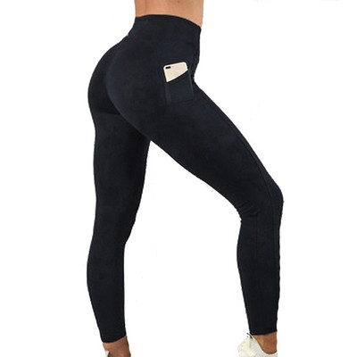 Sportske hlače za jogu Mujer Activewear Gym Pocket Workout Leggings Ženske crne Push Up Leggins visokog struka Tajice za fitness