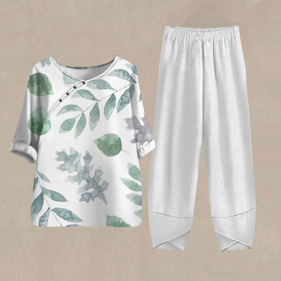 Női nadrág Alkalmi női tréningruha Női ruhák Téli Őszi 3D virágmintás pulóver 2 részes szettek Női felsők Nyár