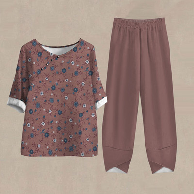 Női nadrág Alkalmi női tréningruha Női ruhák Téli Őszi 3D virágmintás pulóver 2 részes szettek Női felsők Nyár