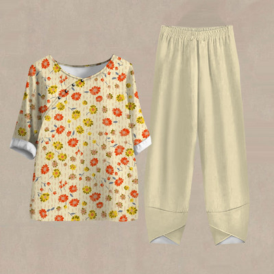 Női nadrág Alkalmi női tréningruha Női ruhák Téli Őszi 3D virágmintás pulóver 2 részes szettek Női felsők Nyár