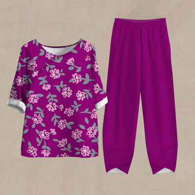 Női nadrág Alkalmi női tréningruha Női ruhák Téli Őszi 3D virágmintás pulóver 2 részes szettek Női felsők Nyár