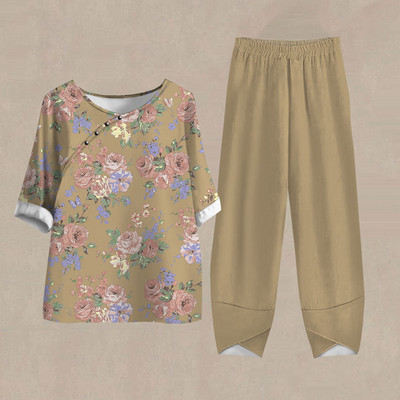 Női nadrág Alkalmi női tréningruha Női ruhák Téli Őszi 3D virágmintás pulóver 2 részes szettek Női felsők Nyár