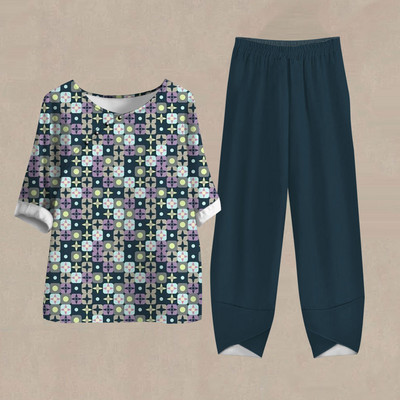 Női nadrág Alkalmi női tréningruha Női ruhák Téli Őszi 3D virágmintás pulóver 2 részes szettek Női felsők Nyár