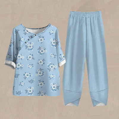 Női nadrág Alkalmi női tréningruha Női ruhák Téli Őszi 3D virágmintás pulóver 2 részes szettek Női felsők Nyár