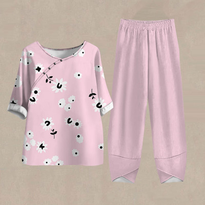 Női nadrág Alkalmi női tréningruha Női ruhák Téli Őszi 3D virágmintás pulóver 2 részes szettek Női felsők Nyár