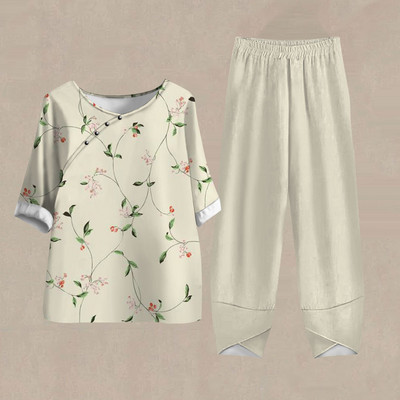 Női nadrág Alkalmi női tréningruha Női ruhák Téli Őszi 3D virágmintás pulóver 2 részes szettek Női felsők Nyár