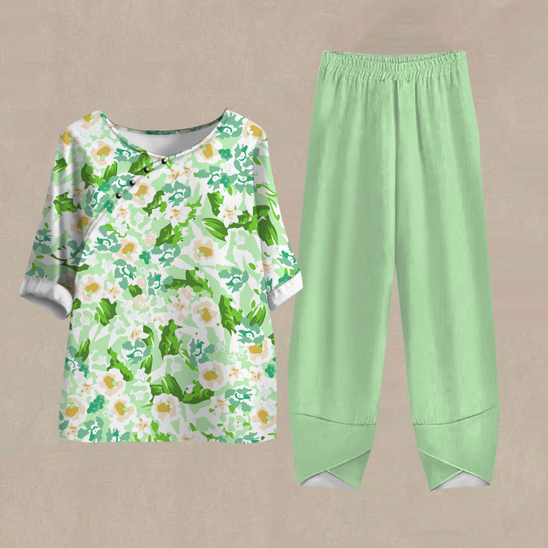 Női nadrág Alkalmi női tréningruha Női ruhák Téli Őszi 3D virágmintás pulóver 2 részes szettek Női felsők Nyár