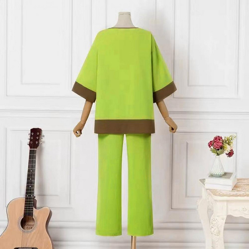 Három negyed ujjú póló Stílusos női felső nadrág szett kerek nyakkal, három negyed ujjú, kontraszt színű póló A számára