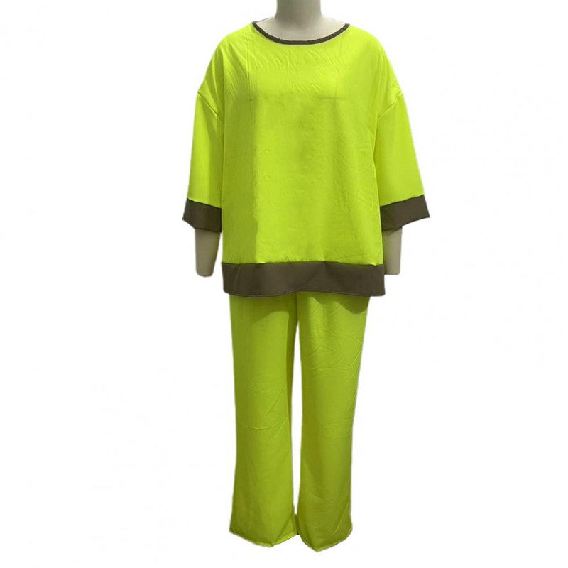 Három negyed ujjú póló Stílusos női felső nadrág szett kerek nyakkal, három negyed ujjú, kontraszt színű póló A számára