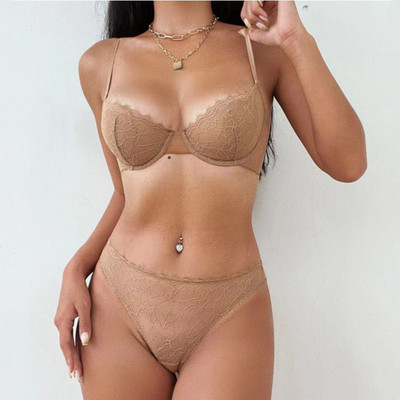 S-XL liela izmēra, 2024. gada jauns īpaši plāns, regulējams sieviešu apakšveļas komplekts ar pilnu mežģīņu sieviešu apakšveļas komplektu Push Up, mazas modes krūštura biksītes