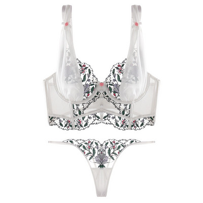 S-XL 2023 Novi produljeni kompleti donjeg rublja Vez Prozirno donje rublje Podesivi prsluk Push Up Ženski seksi grudnjak i T-nazad