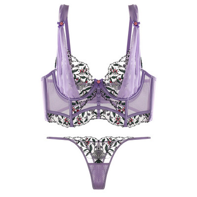 S-XL 2023 Novi produljeni kompleti donjeg rublja Vez Prozirno donje rublje Podesivi prsluk Push Up Ženski seksi grudnjak i T-nazad