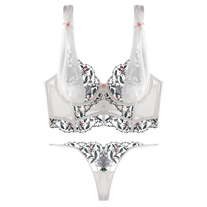 S-XL 2023 Novi produljeni kompleti donjeg rublja Vez Prozirno donje rublje Podesivi prsluk Push Up Ženski seksi grudnjak i T-nazad