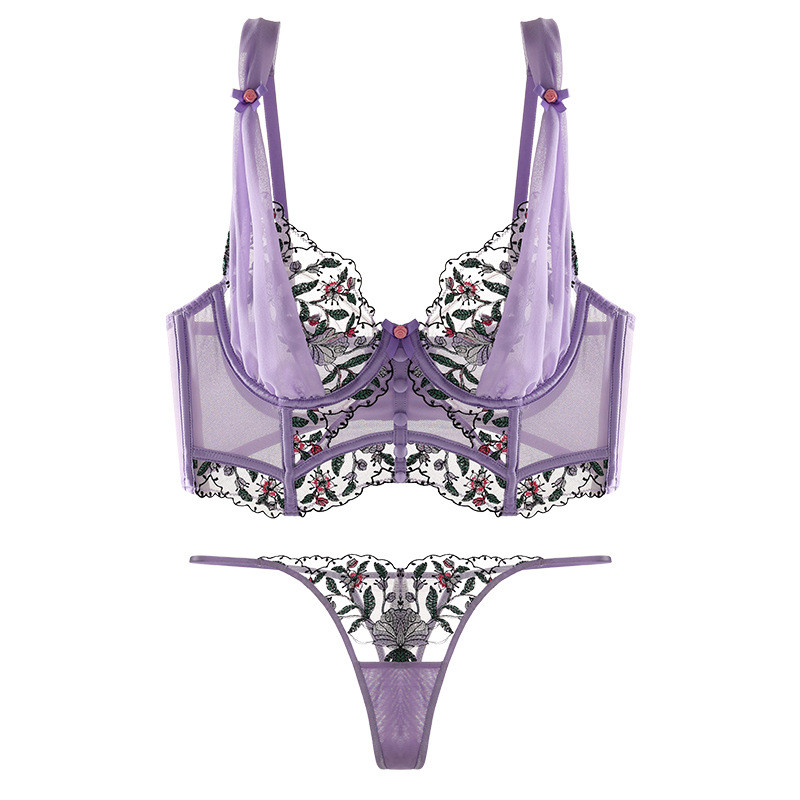 S-XL 2023 Novi produljeni kompleti donjeg rublja Vez Prozirno donje rublje Podesivi prsluk Push Up Ženski seksi grudnjak i T-nazad