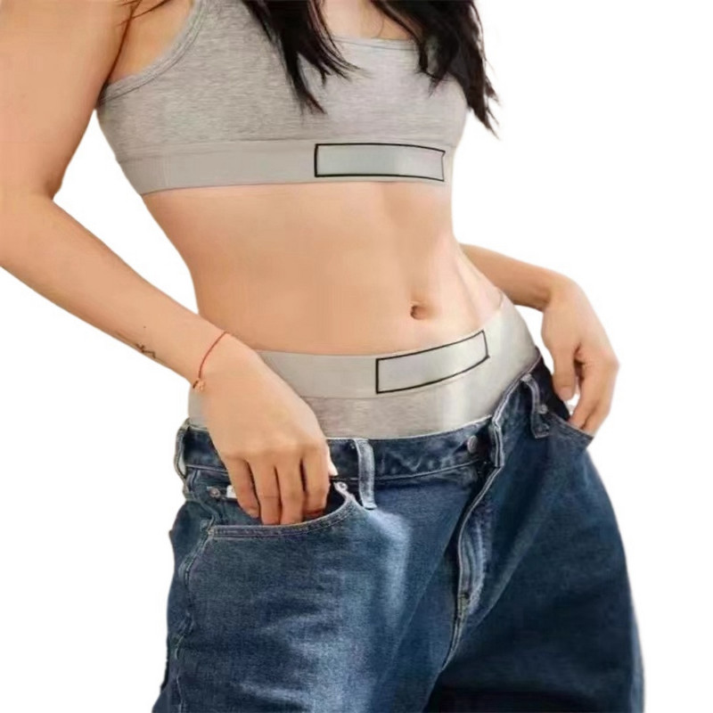 S-XL Sexy Woman Lenjerie Letter Logo Set Sutien Moale și Thong Lenjerie Sport Fără Cusături Vestă Spate Slip Chiloți