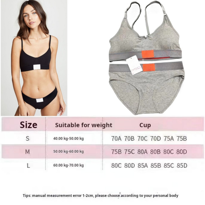 S-XL Sexy Woman Lenjerie Letter Logo Set Sutien Moale și Thong Lenjerie Sport Fără Cusături Vestă Spate Slip Chiloți