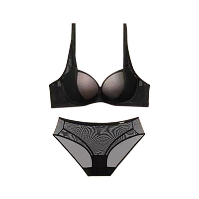 Set sutien Push Up Set de sutien și chiloți din dantelă de culoare solidă Set de lenjerie de bună calitate pentru femei cu broderie adâncă cu decolteu în V